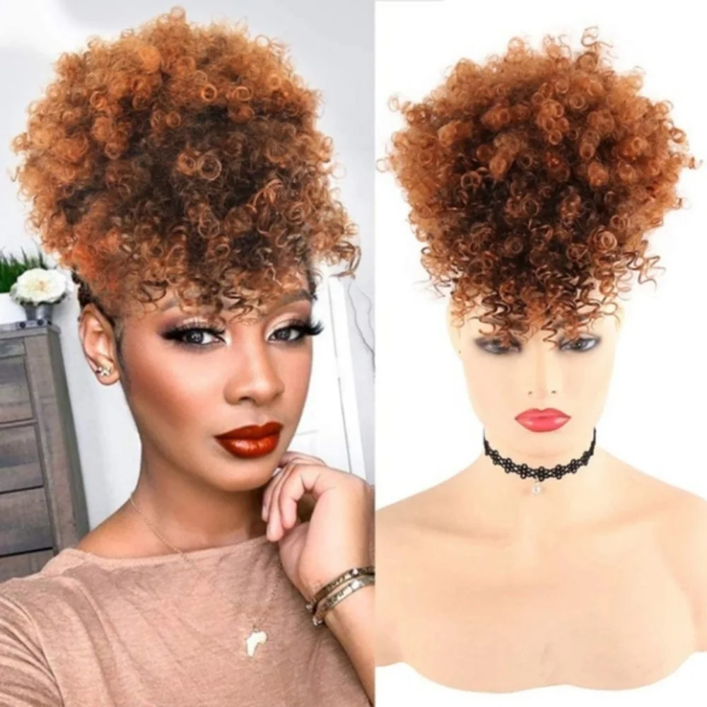 Blooming Hair Drawstring Ponytail With Bang